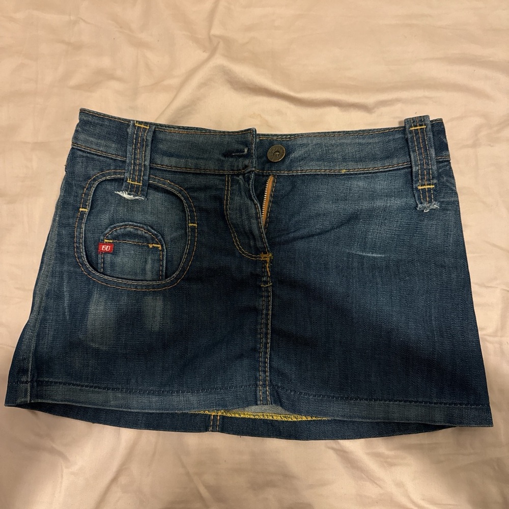 Blue Casual Mini Skirt with Denim Style